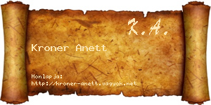 Kroner Anett névjegykártya